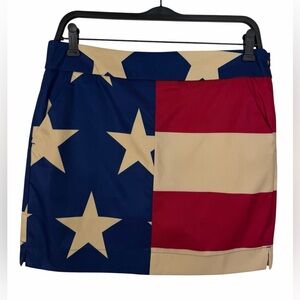 Loudmouth Ladies Classic Skort Old Glory Stretch Tech American Flag Size 8